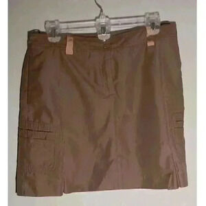 Izod PerformX Taupe‎ Brown Ribbon Belt Loop Skort Skirt Size 8